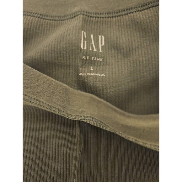Gap Rib Halter Tank Top Sleeveless Woman's Sage Green Size Large NWT - Picture 5 of 11